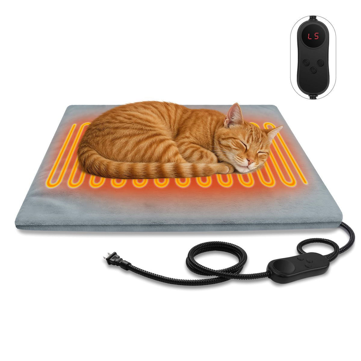 AFDUV tapis chauffant pour animaux intérieur et extérieur, réchauffe chiens et chats en hiver