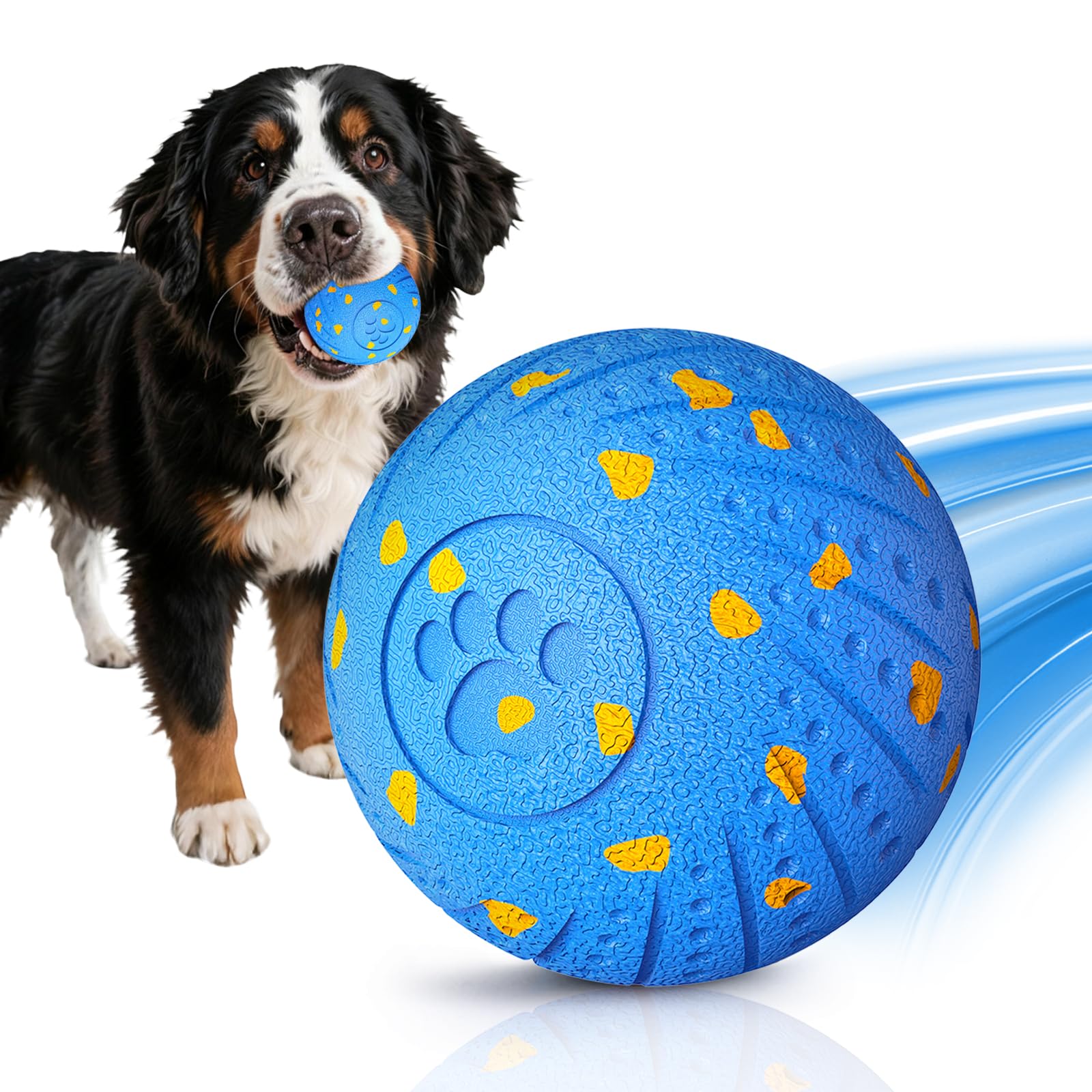 Affiuya balle canine interactive bleu stimule l'obéissance et le jeu.