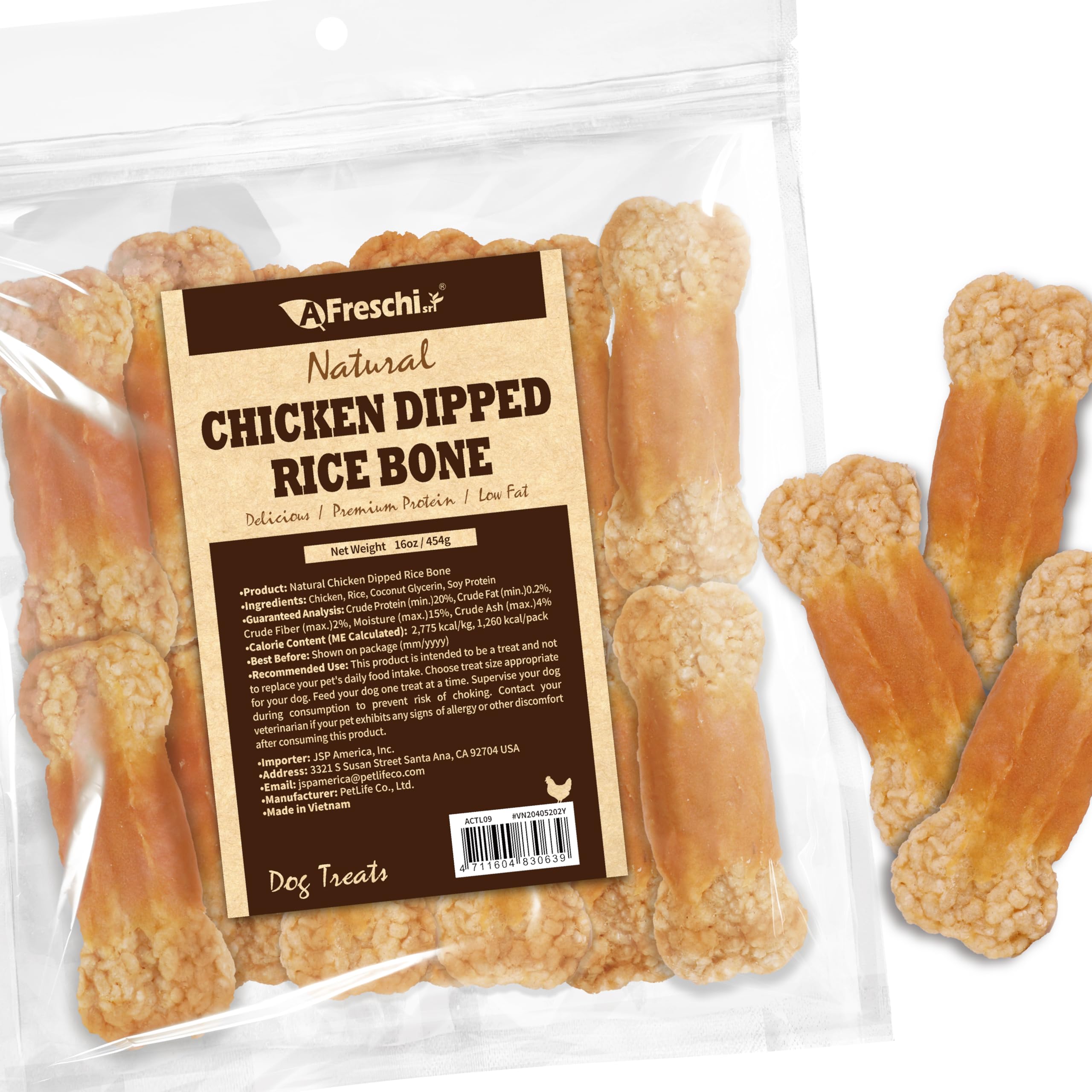 A Freschi friandise poulet chien, gros plan, récompense idéale pour l'entraînement quotidien.