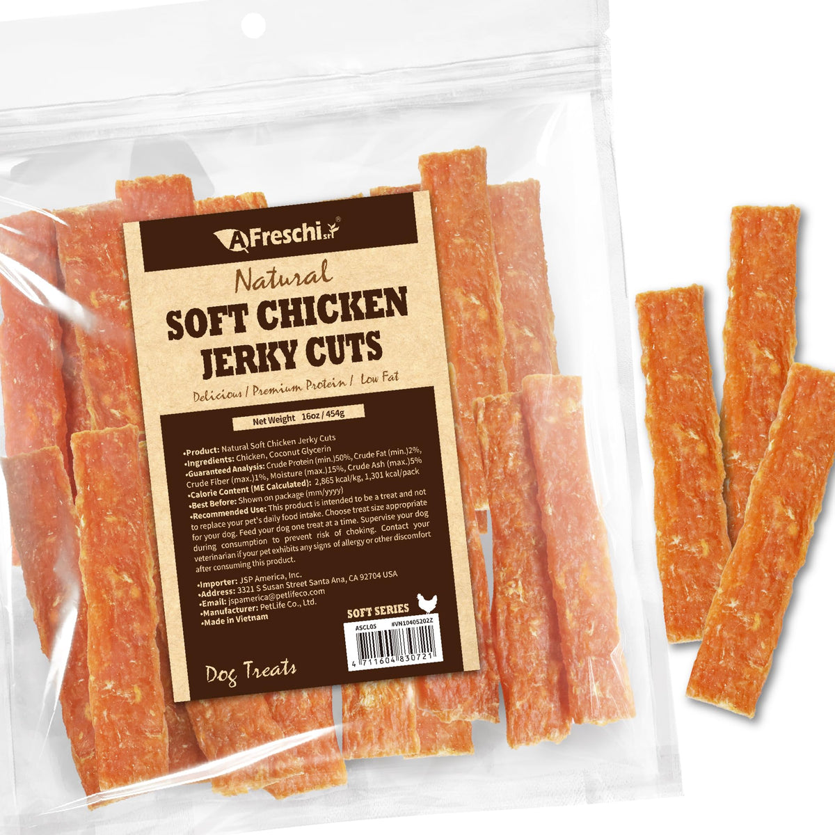 A Freschi srl friandises souples au poulet, texture tendre et agréable