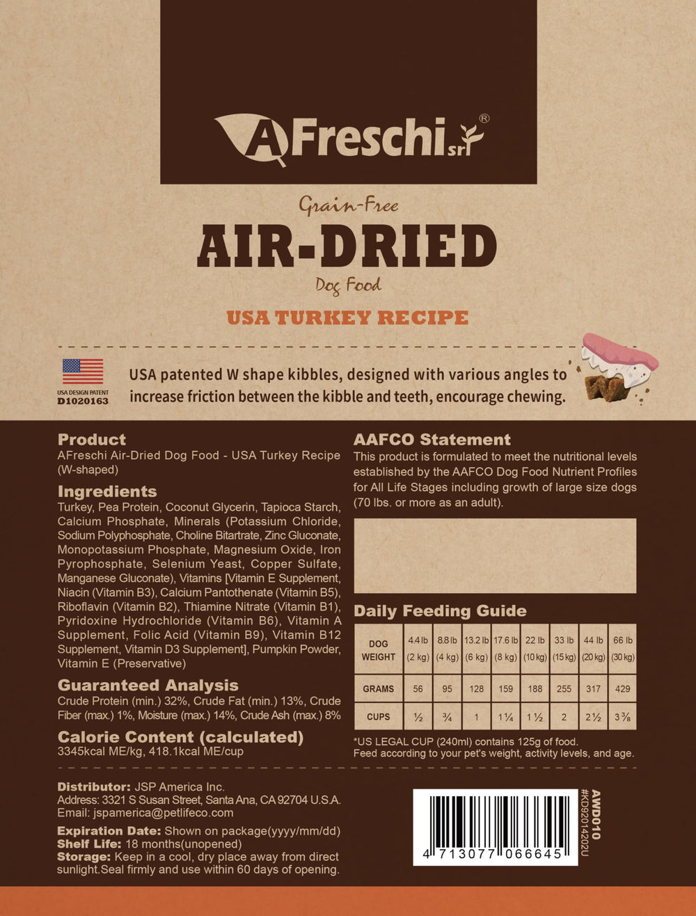 A Freschi srl sachet 1 lb repas pratique et équilibré pour chiens