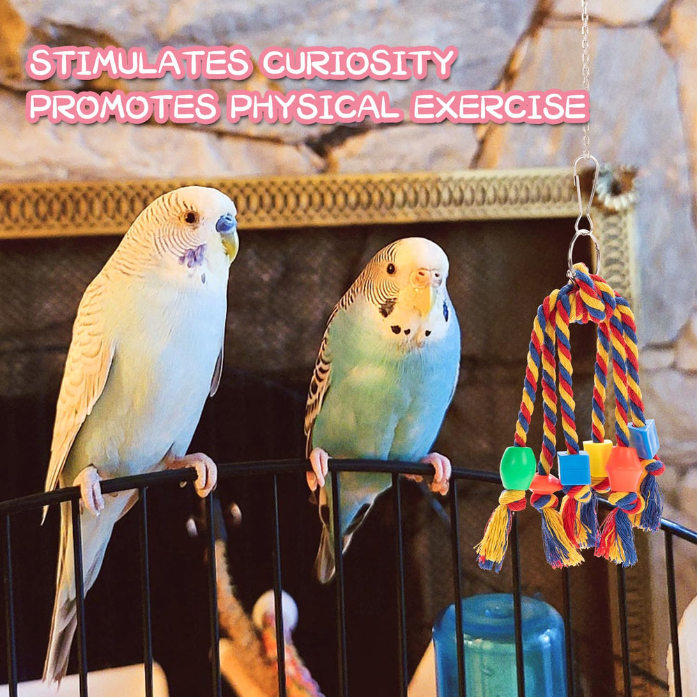 Perchoir corde AFUOWER pour oiseau, suspensions faciles à installer dans la cage.