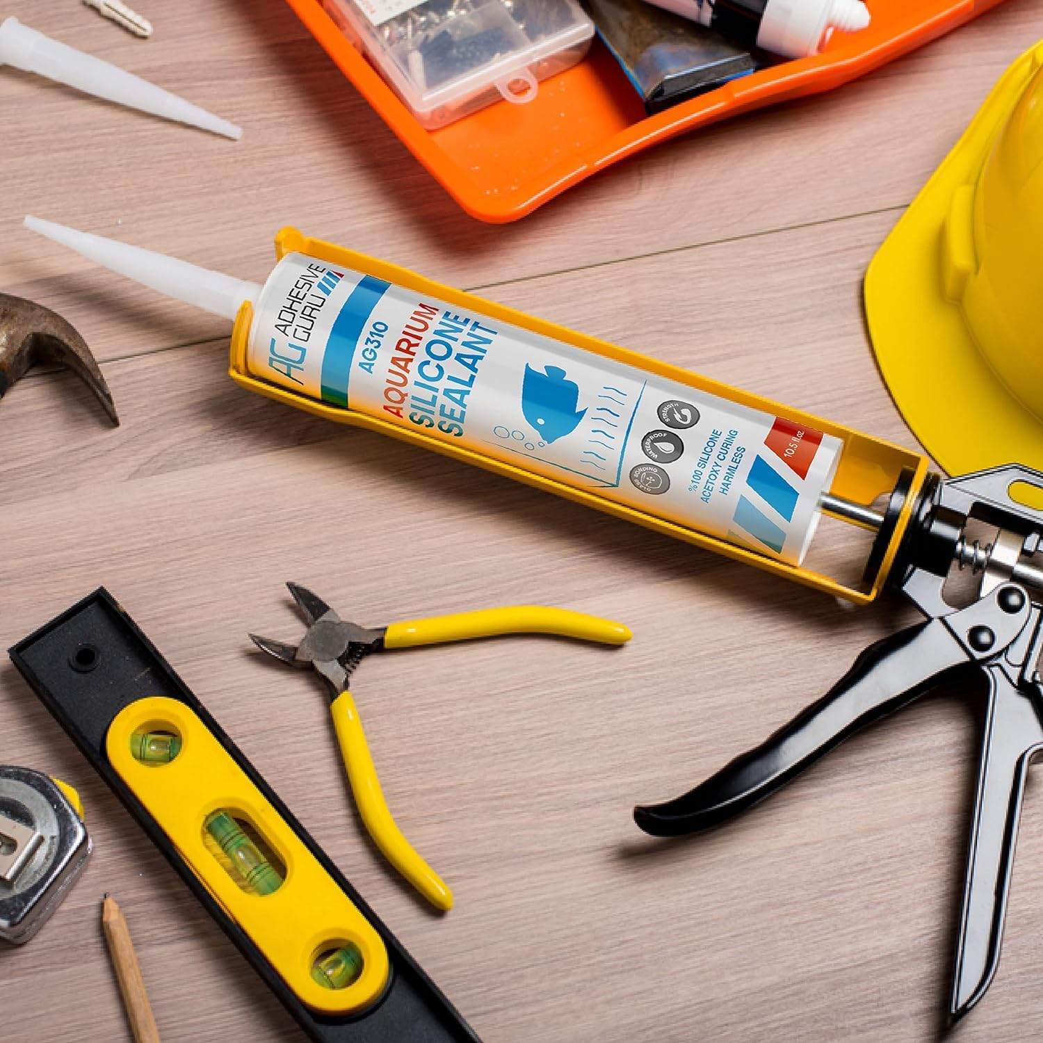 AG Adhesive Guru pot silicone aquarium 1-pack prêt à l emploi.