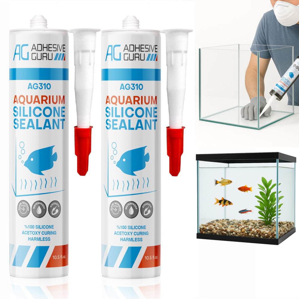 AG Adhesive Guru – silicone transparent pour joints d’aquarium, adhérence durable.
