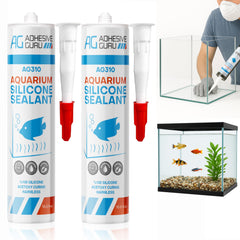 AG Adhesive Guru – silicone transparent pour joints d’aquarium, adhérence durable.