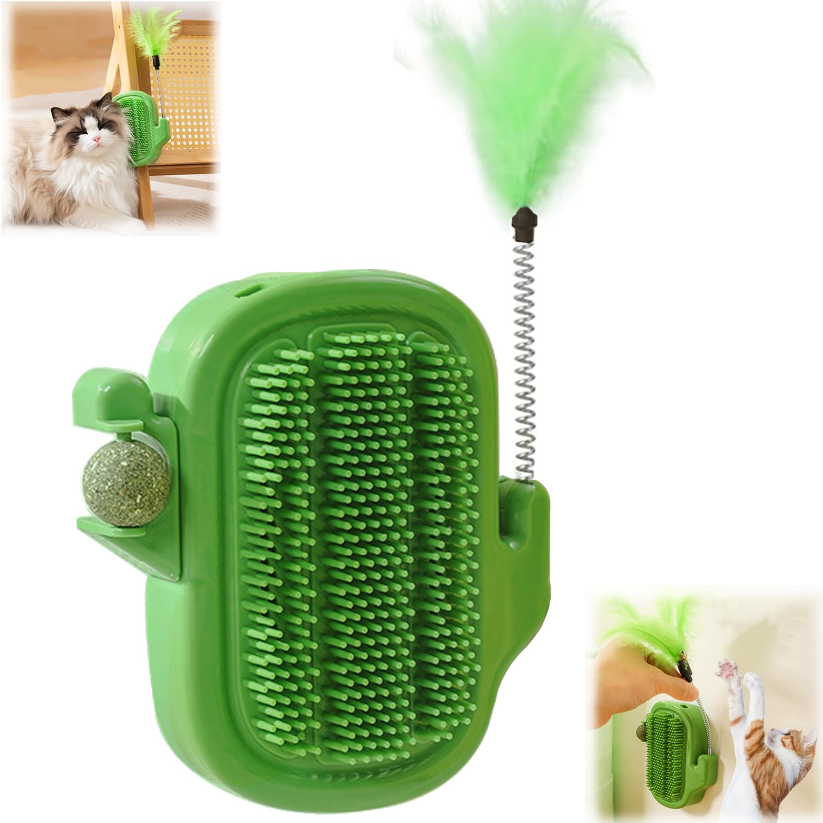 Agamino brosse soin chat mur cactus: entretien pelage rapide et réduction des poils.