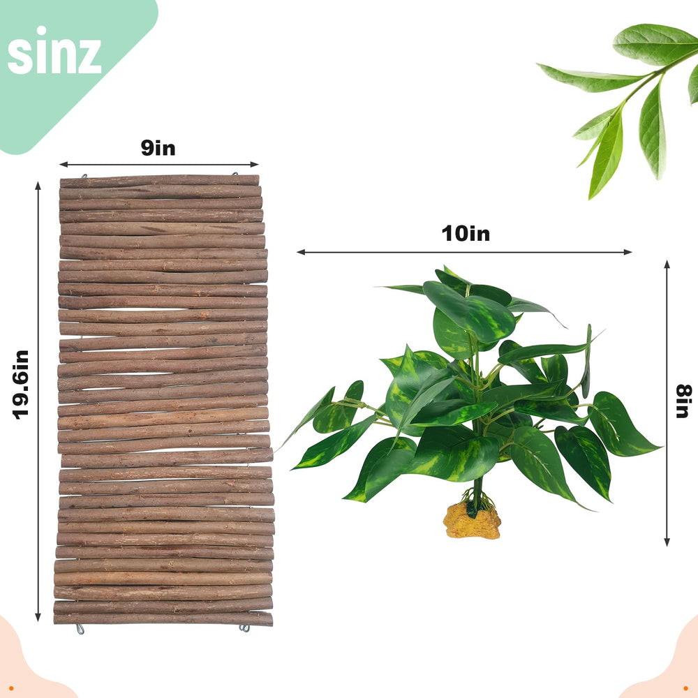 AGGQQA pont-cache-reptile bois: intégration facile avec plantes pour décor naturel.