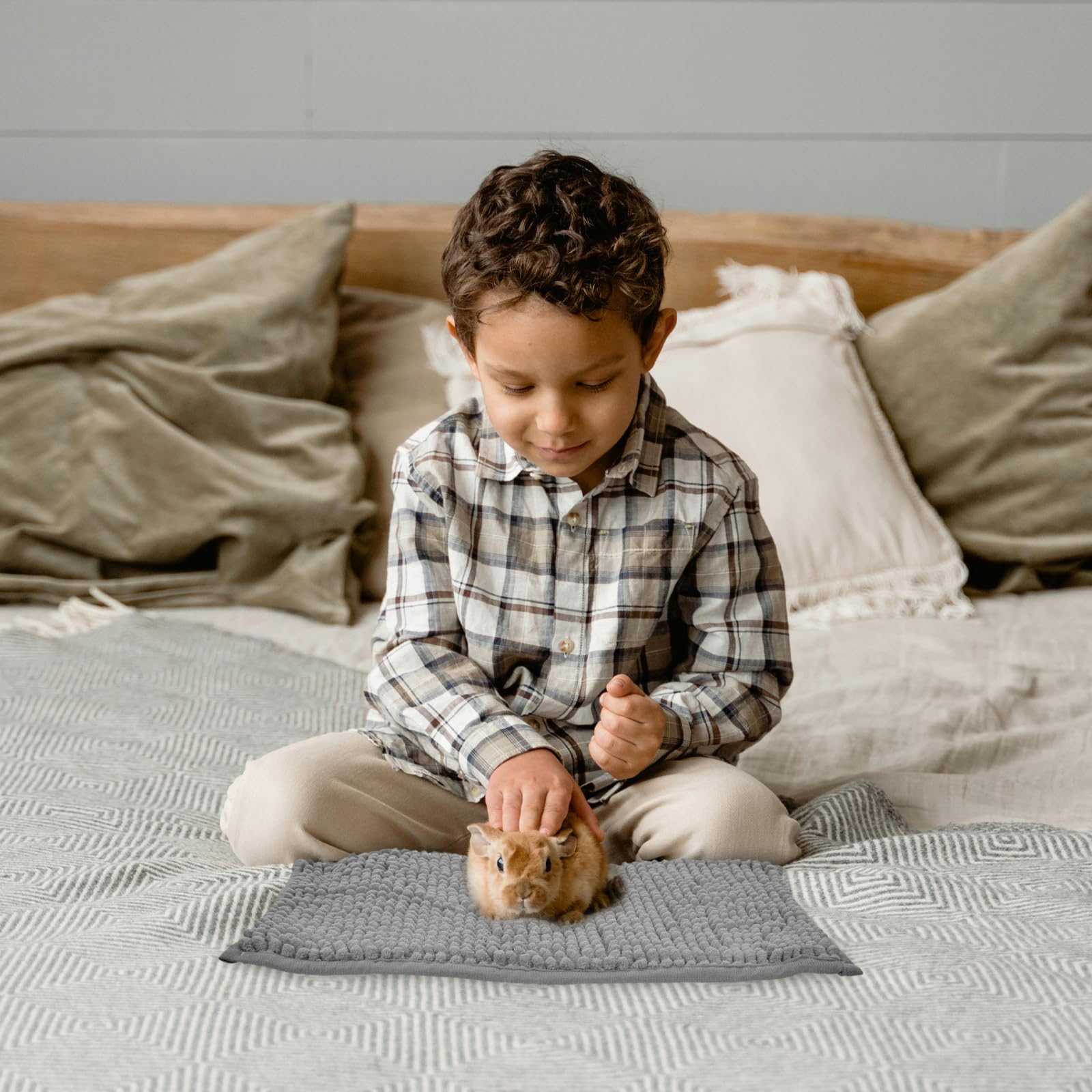 Matelas chenille Agolctry, douceur pour petits animaux et habitat propreté.