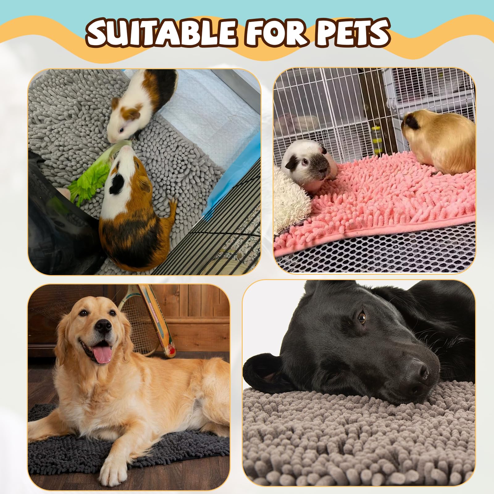 Tapis litière bleu Agolctry 40x30 cm, confort chaud pour petits animaux.