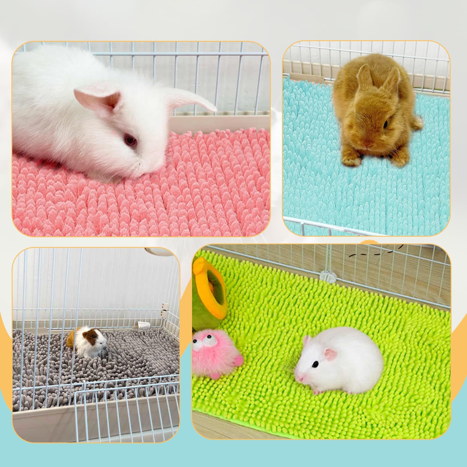 Tapis litière rose Agolctry 40x30 cm, parfait pour lapins et cochons d’Inde.