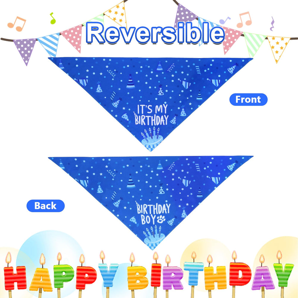 Bandana Agroon anniversaire chien bleu lavable en machine, entretien facile