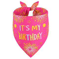 Bandana Agroon anniversaire chien rose L, style festif et confort durable.