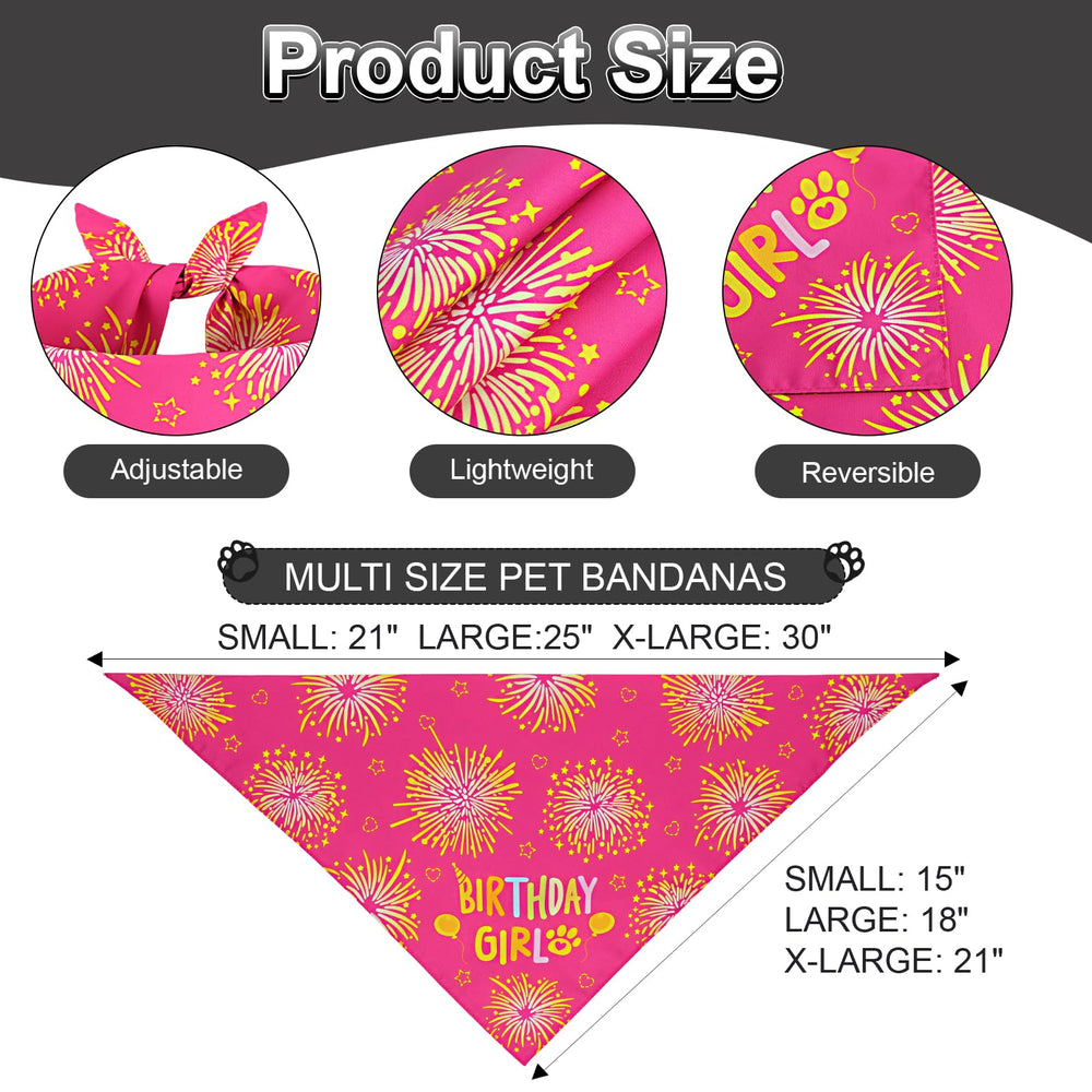 Bandana Agroon anniversaire chien rose S, ajustement sûr et mignon.