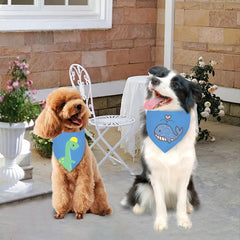 Bandana Agroon bleu prêt à personnaliser avec motifs fait maison.