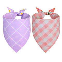 Bandana Agroon petit chien, motif carre violet, style polyvalent.