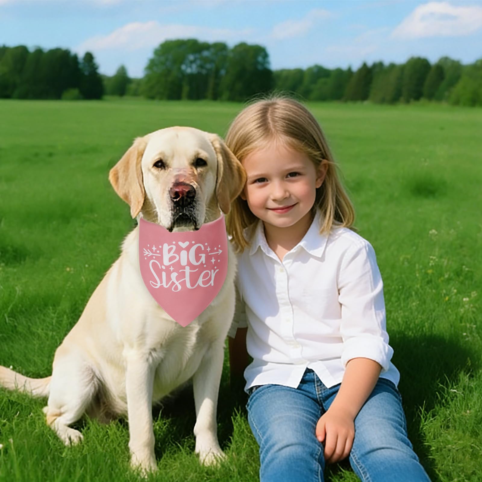 Bandana Agroon rose accessoire photo famille pour chien et compagnon.