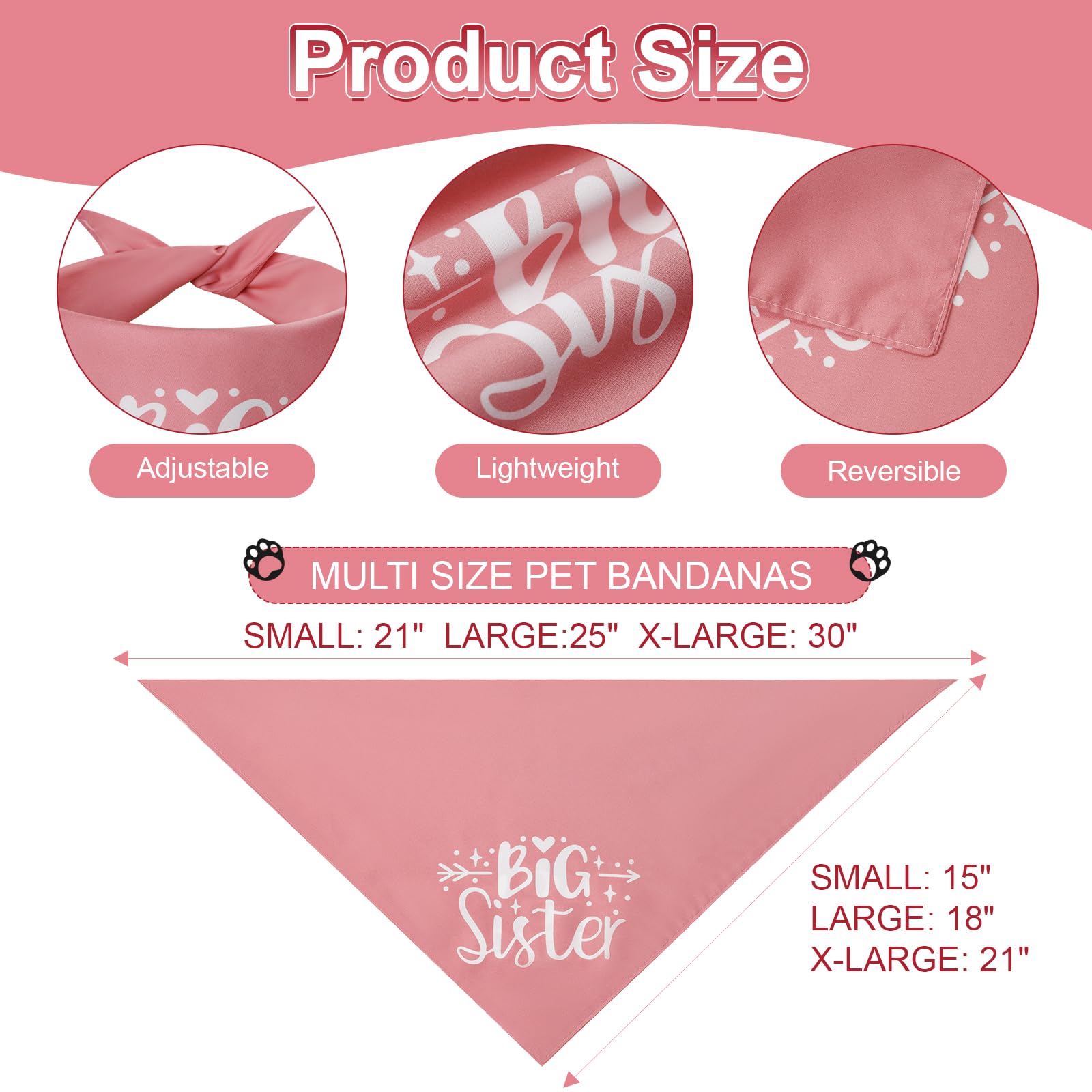 Bandana Agroon rose taille Petite, convient au cou jusqu’à 36 cm.