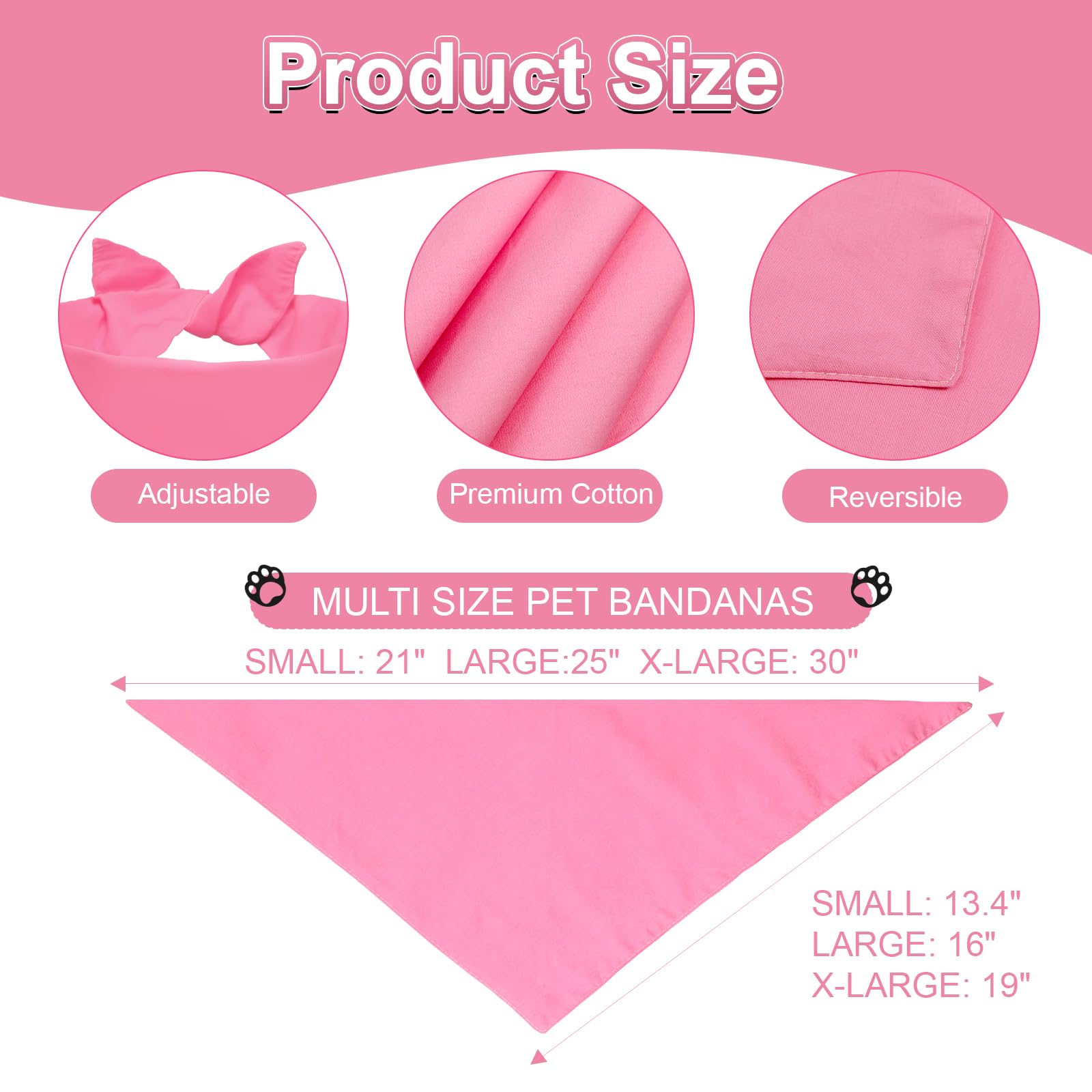 Bandana Agroon rose XL, vue arrière, motif réversible pour varier le look.