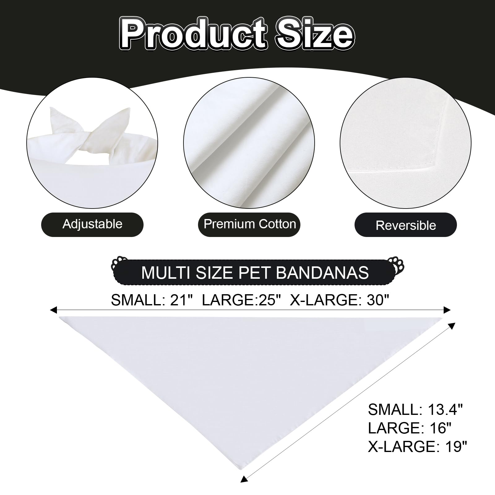 Bandana Agroon en coton blanc prêt à personnaliser avec des motifs.