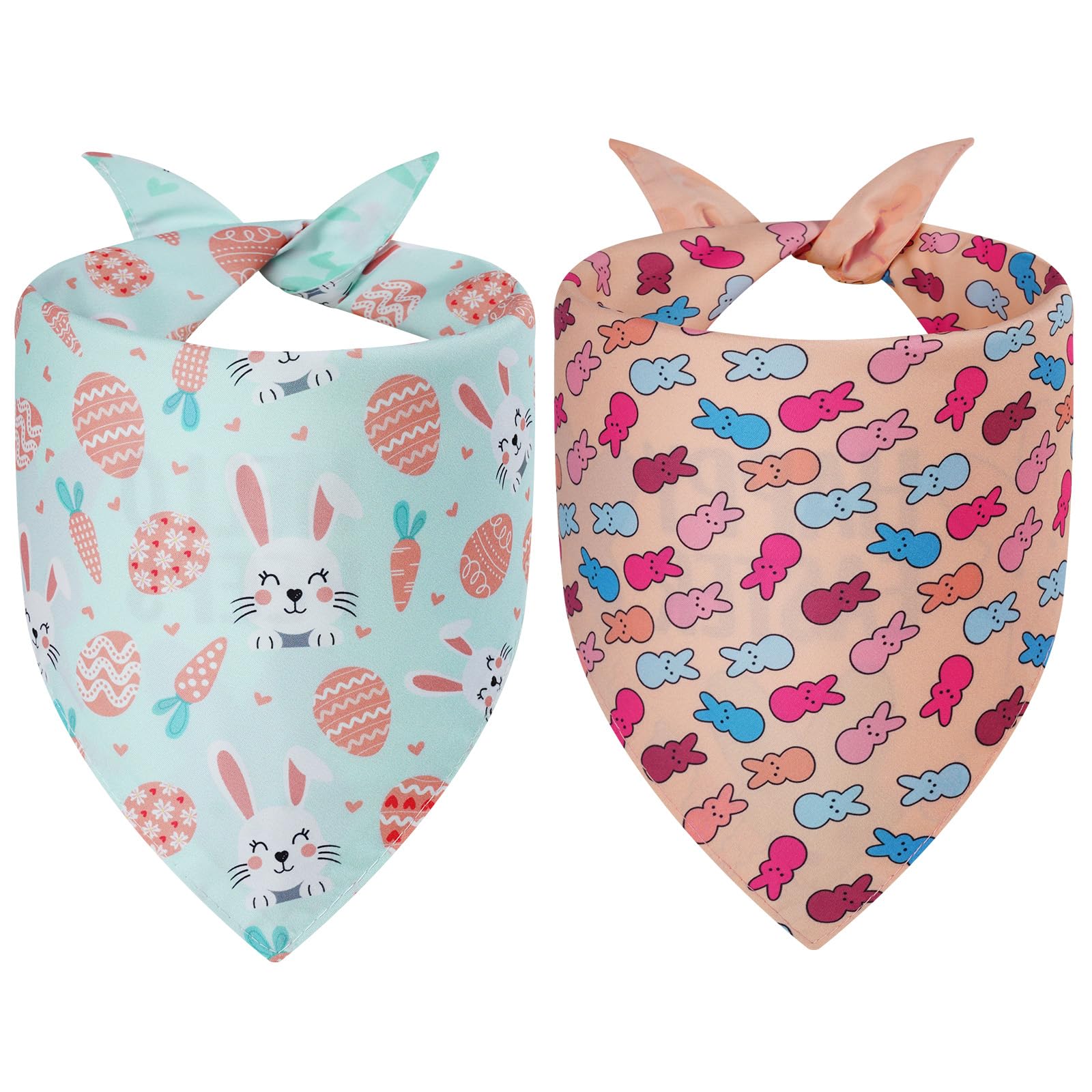 Bandana Agroon paques variante lapins-carottes-oeufs, parfait pour les fêtes.