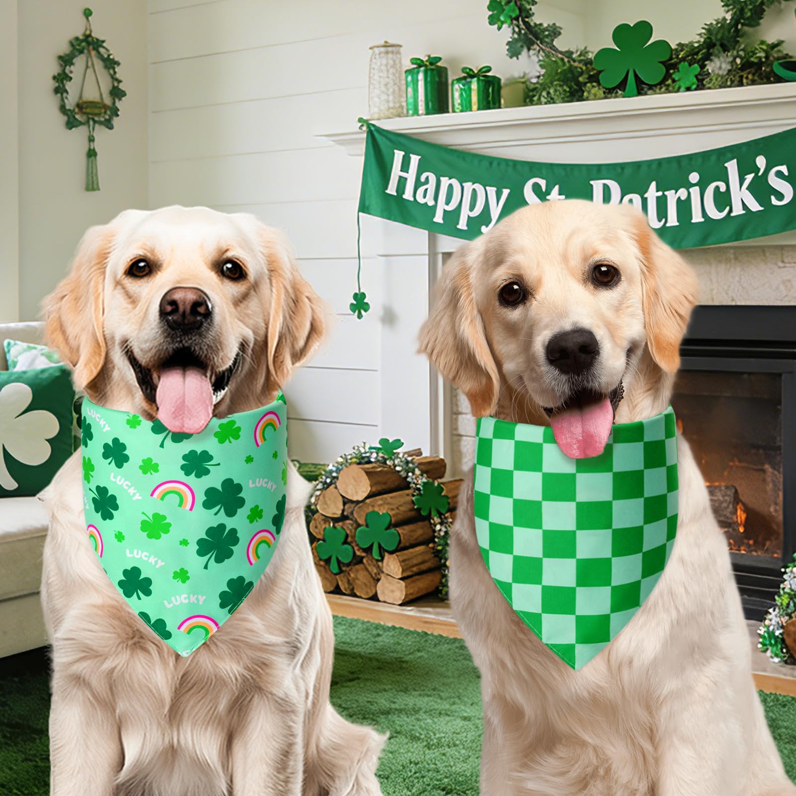 Design réversible du bandana Agroon Saint-Patrick pour divers styles.