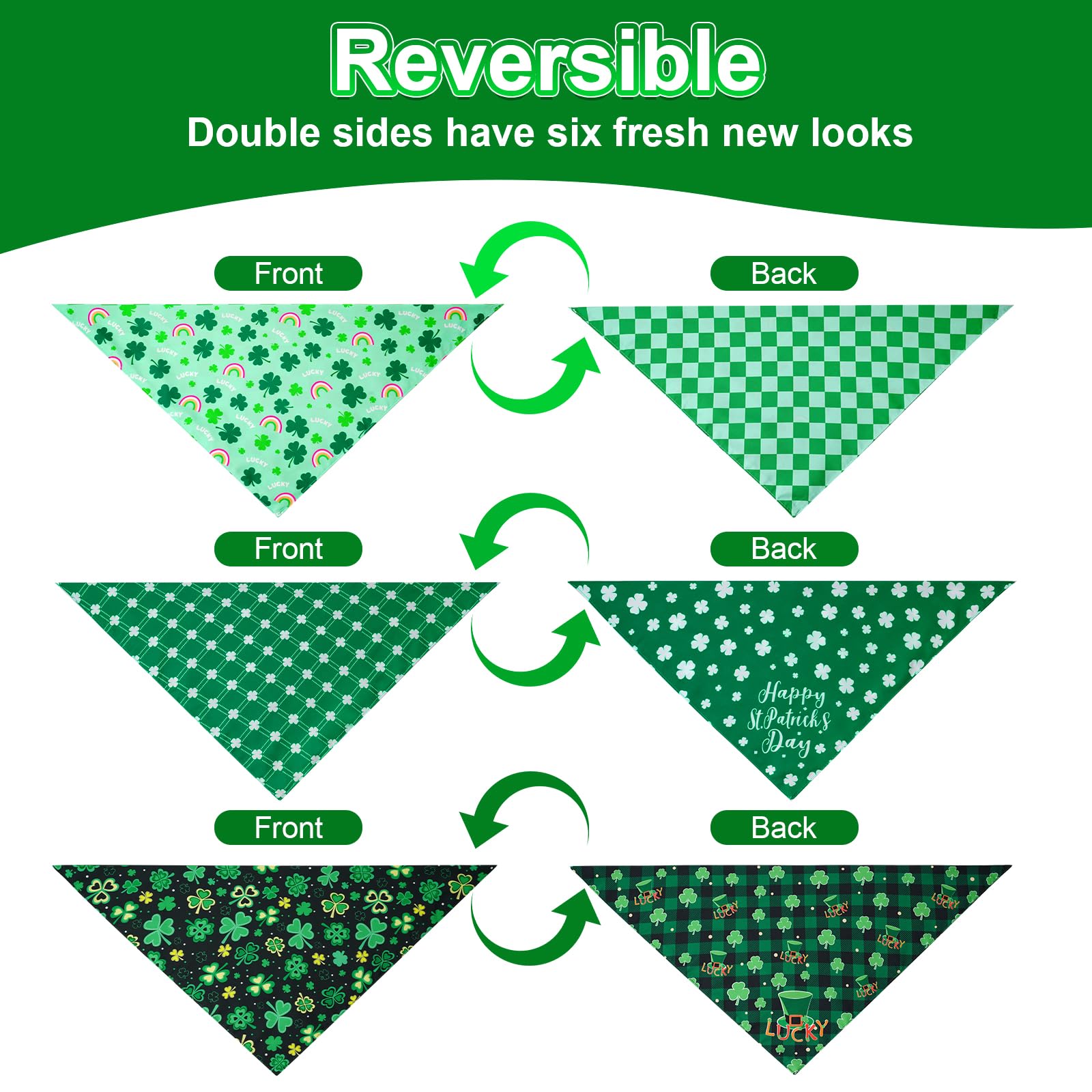 Motifs réversibles offrant six looks différents pour varier les tenues.