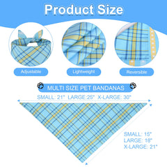 Agroon Bandanas chien bleu estival rayures, style frais pour photos rigolotes en été