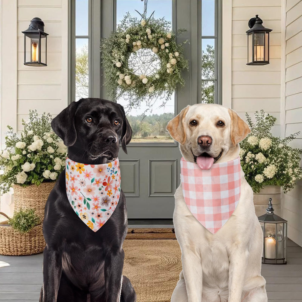Agroon bandanas double-face fleurs et carreaux, deux styles en un seul accessoire