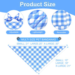 Détail du motif bleu sur le bandana triangle Agroon pour chien.