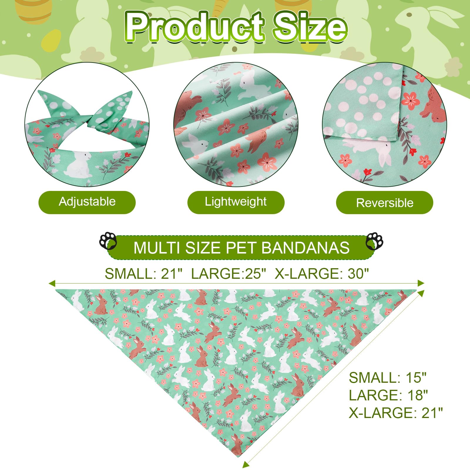 Bandanas Agroon réversibles de Pâques, style double-face pour varier les tenues.