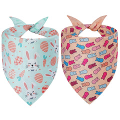 Agroon Paques bandanas avec motifs lievres et œufs pour chien et chat.