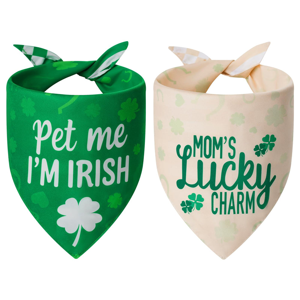 Bandanas Saint-Patrick Agroon pour chien – ensemble festif et durable.