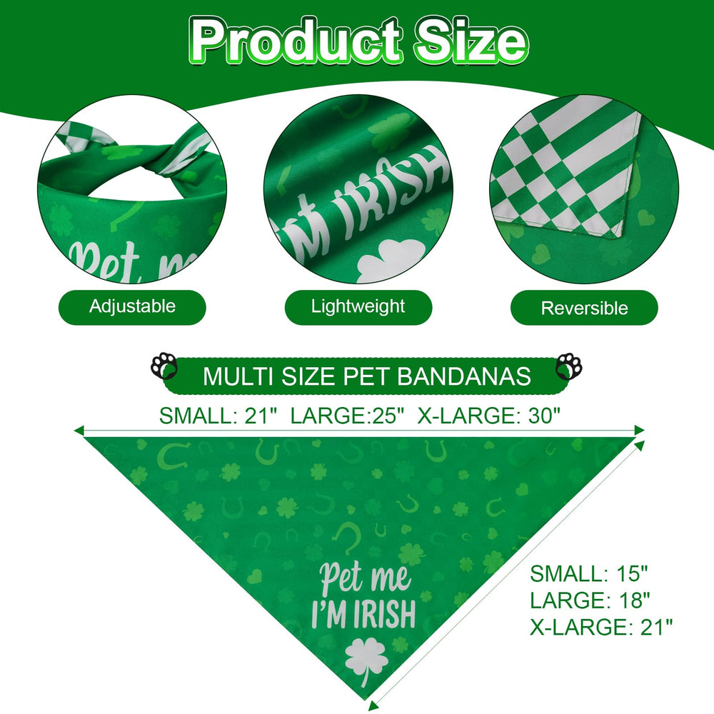 Agroon bandanas Saint-Patrick motifs damier et rayures pour look unique.