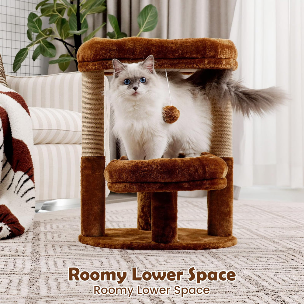 AGUPET Arbre-chat intérieur base stable et poteaux sisal pour griffades naturelles.