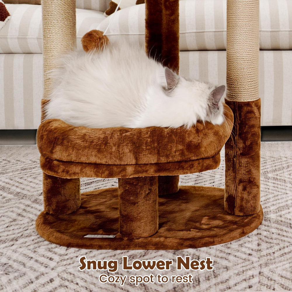 AGUPET Arbre-chat intérieur boule pendante intégrée pour le jeu interactif.