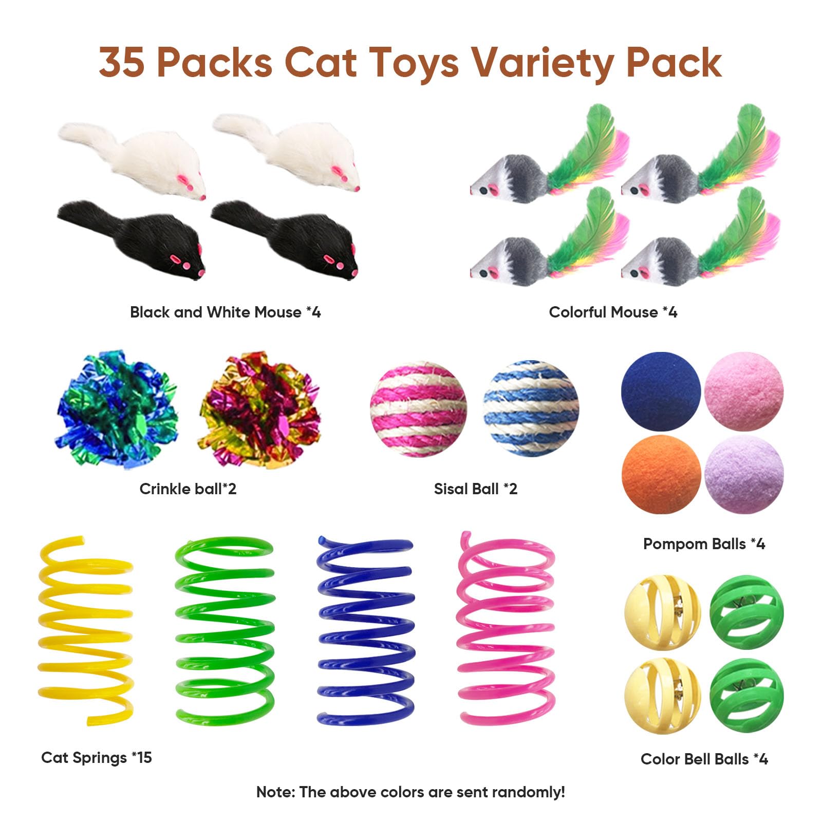 AGYM balles cloche colorées pour chat, attraction et amusement.