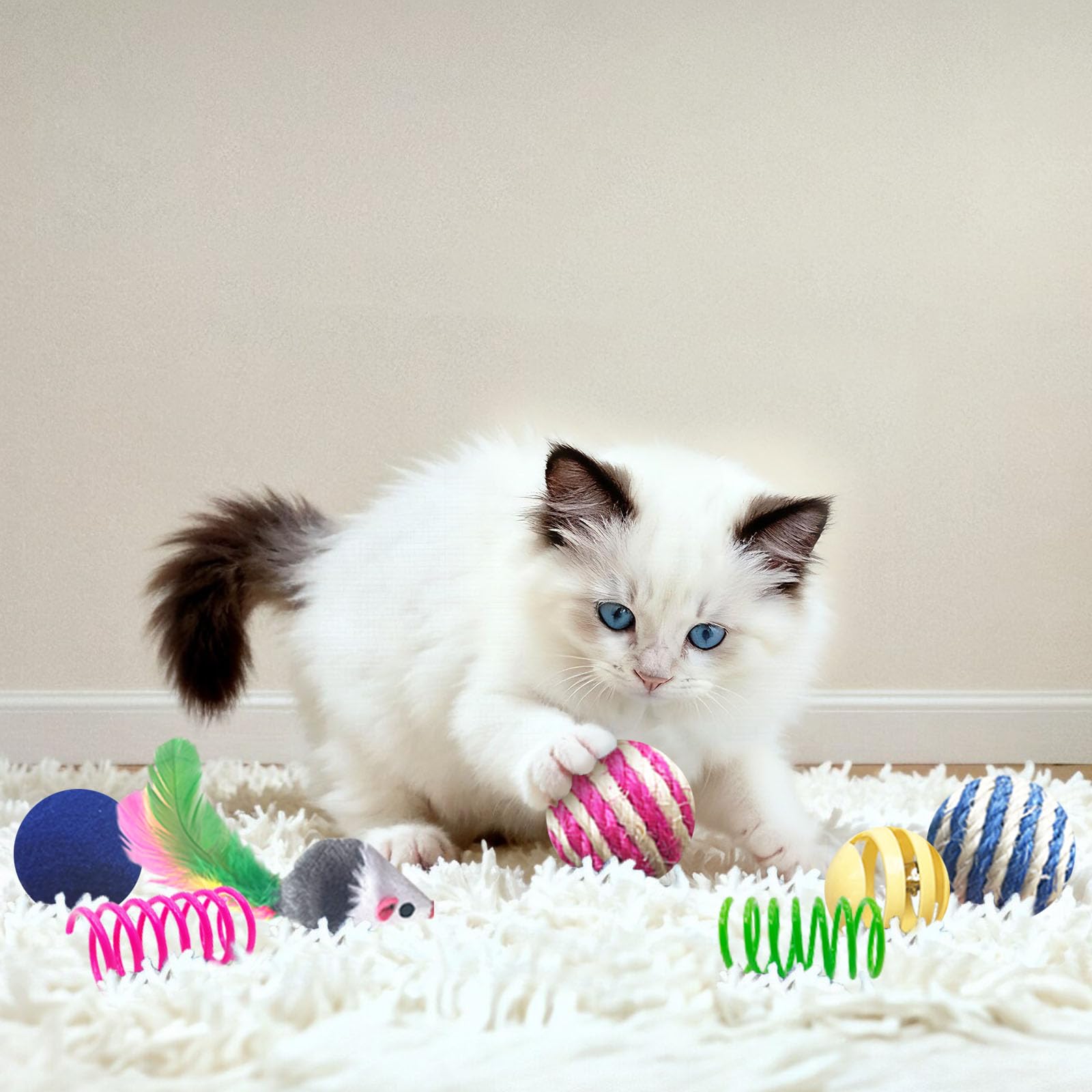 AGYM balles en sisal pour chat, textures à mordiller.