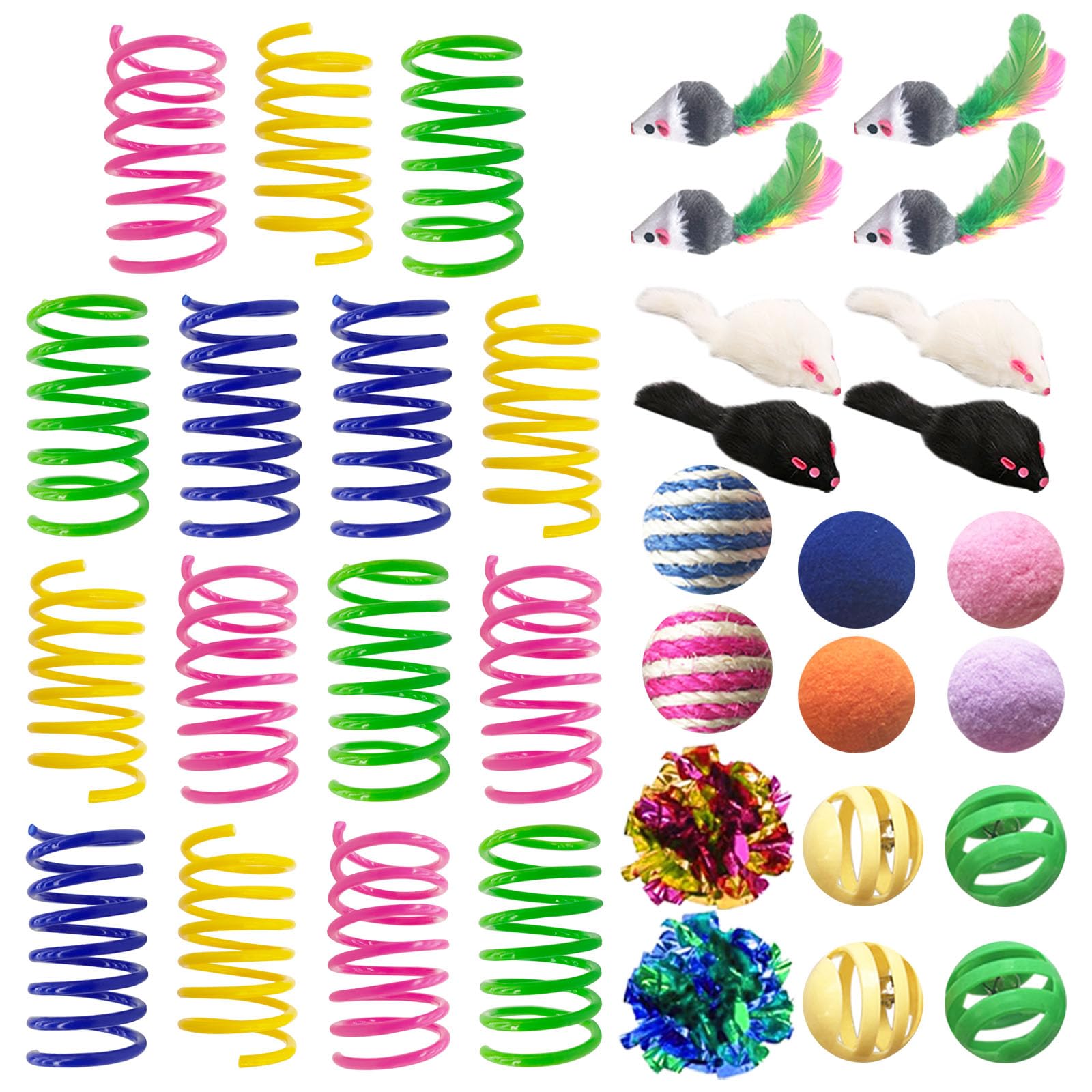 AGYM ressorts colorés pour chat, stimule le jeu et l’activité.