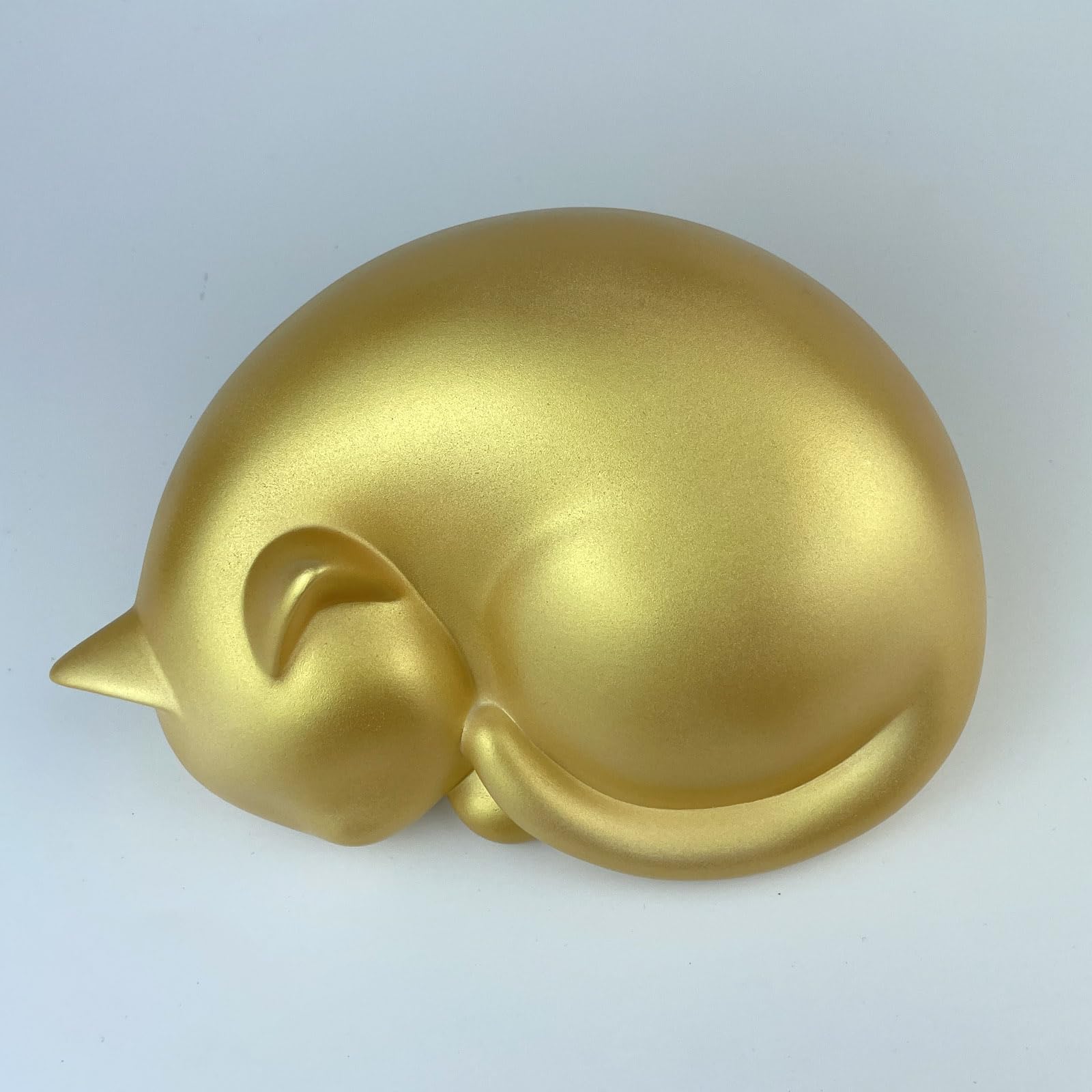AHAILUOO Urne chat endormi jaune, support durable pour mémoire intérieure.