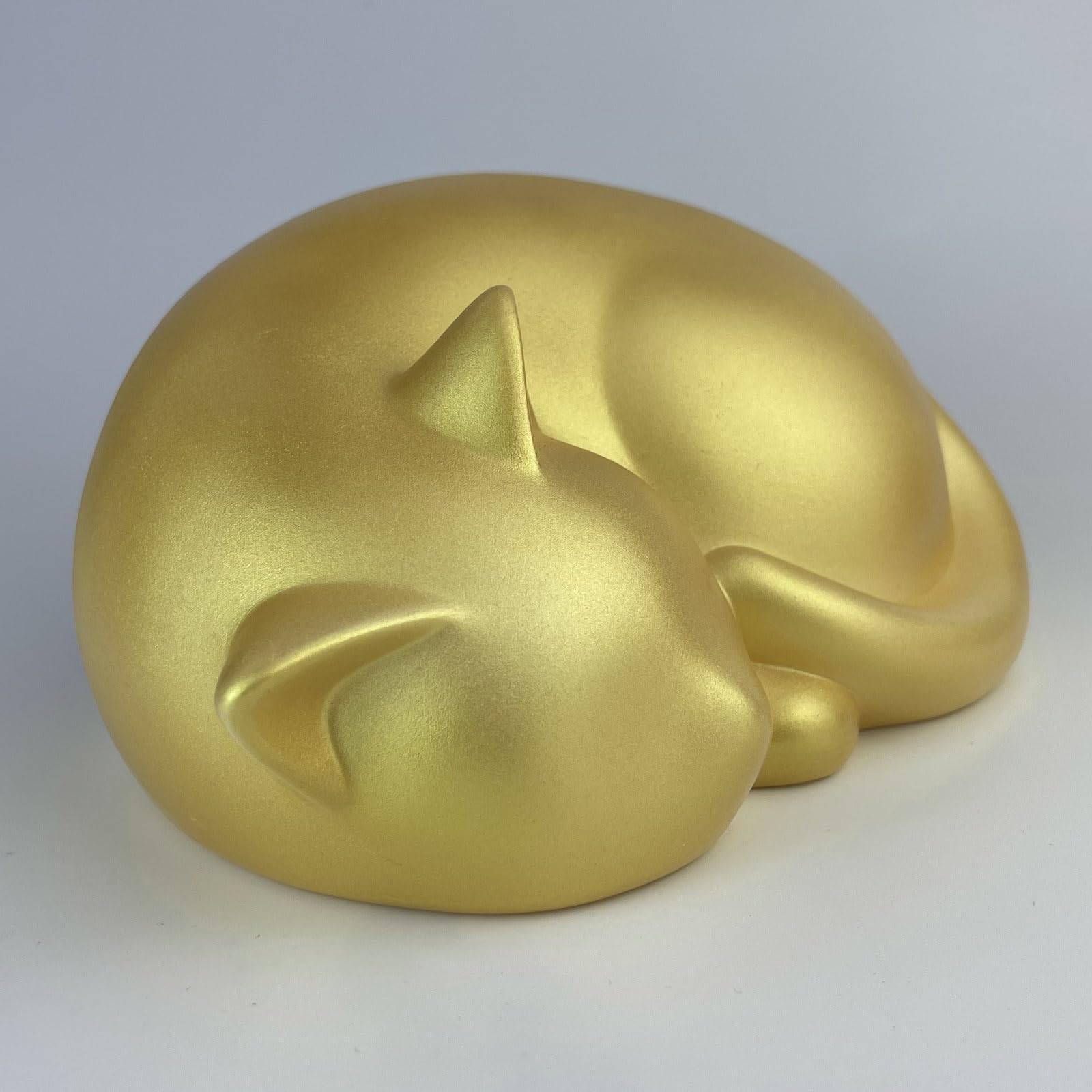 AHAILUOO Urne pour chat en résine jaune, design apaisant pour un hommage.