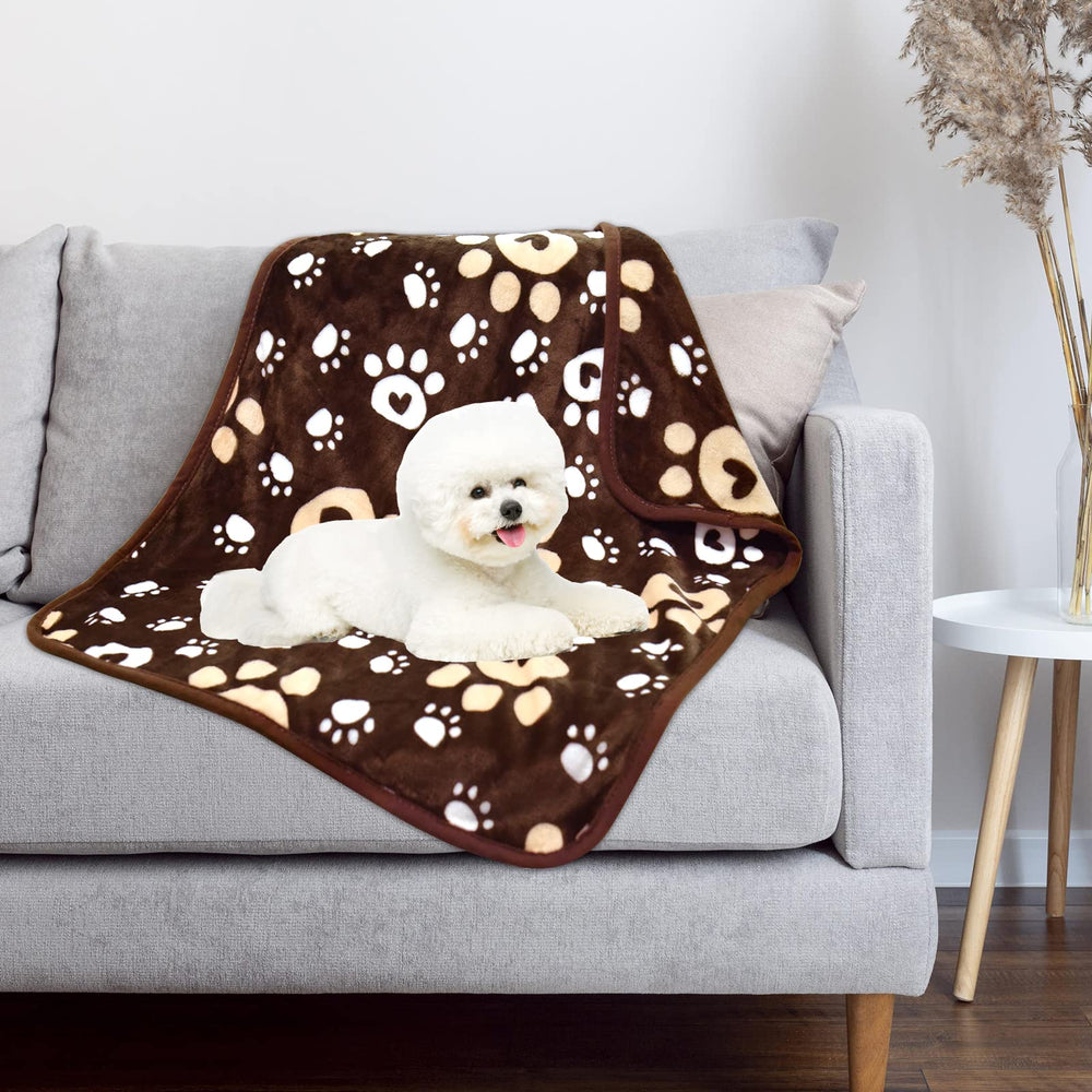 AHOOCUSTOM Couverture chien flanelle double-face 310GSM — chaleur durable.