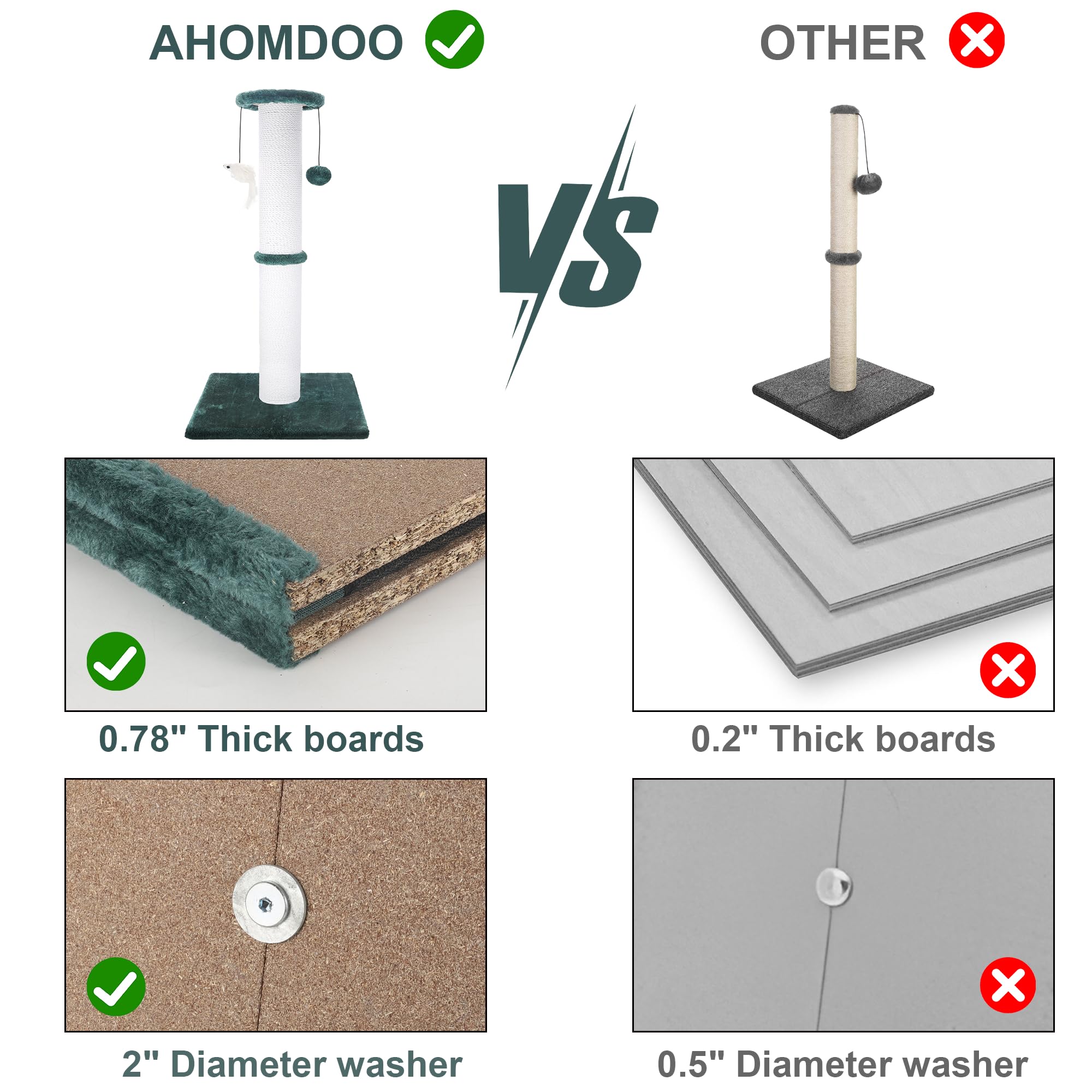 Ahomdoo poste griffage intérieur, parfait pour les appartements.