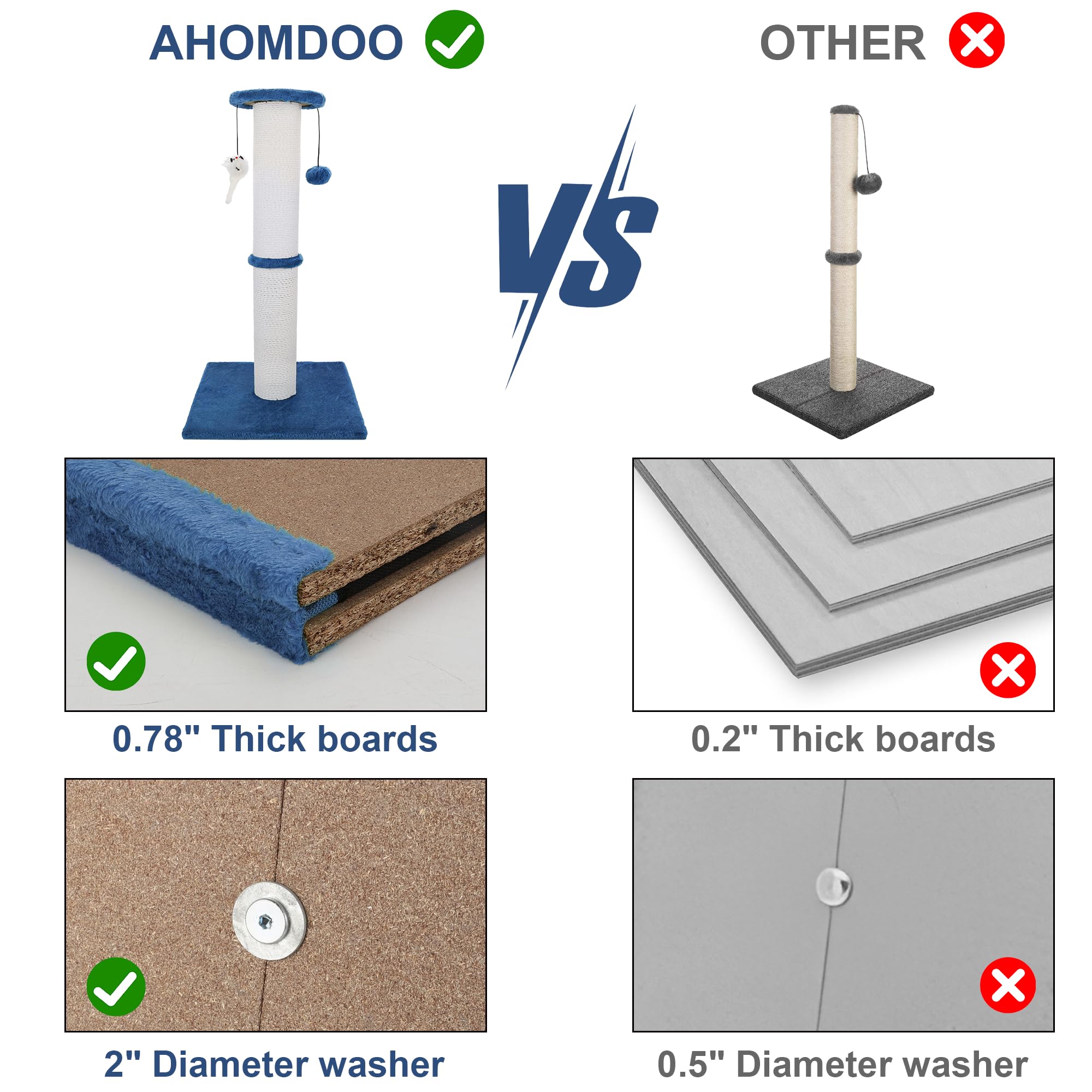 Ahomdoo Grattoir avec souris en peluche pour distraction.