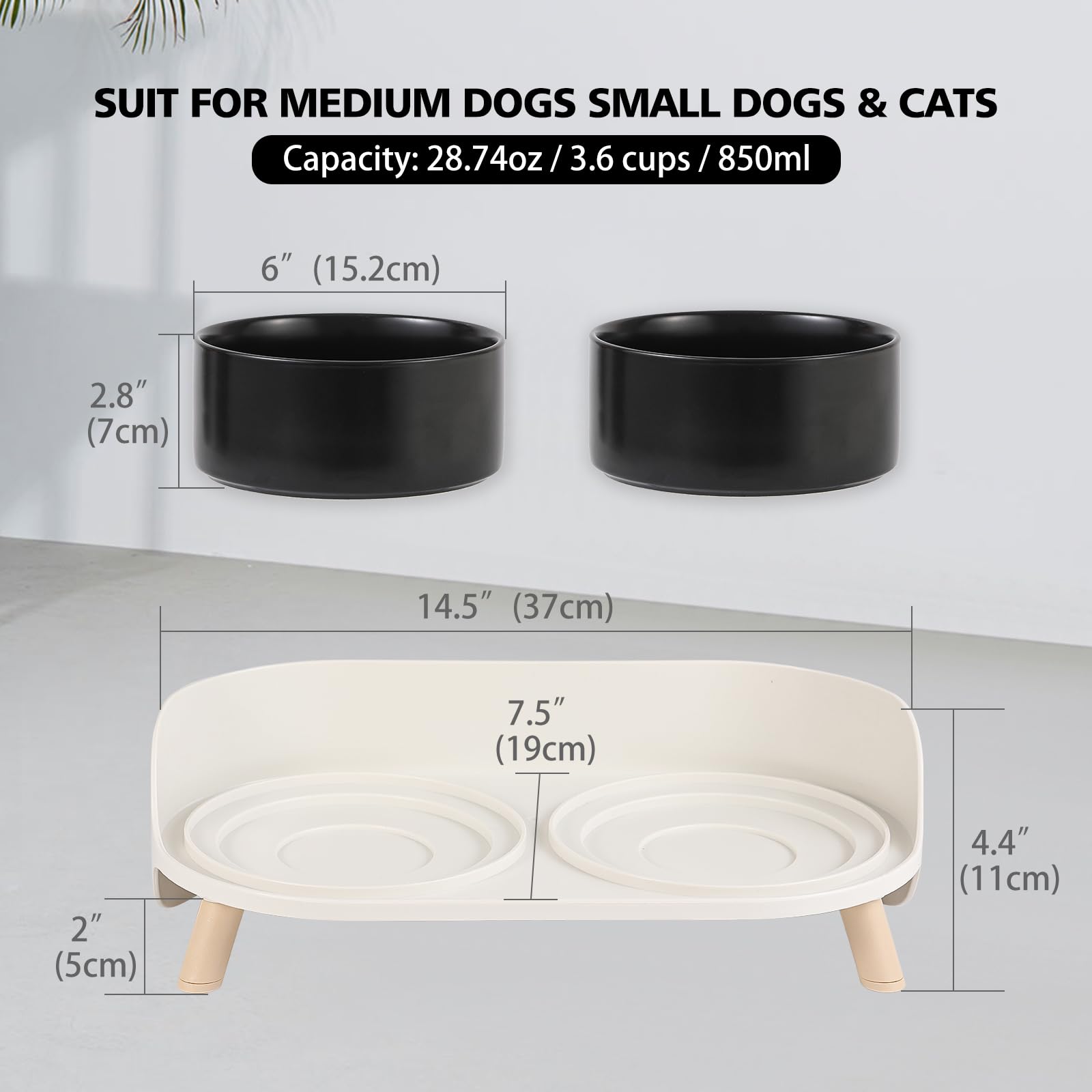 AHX-gamelles-ceramique-850ml-nourriture-eau pratique pour chien au quotidien.