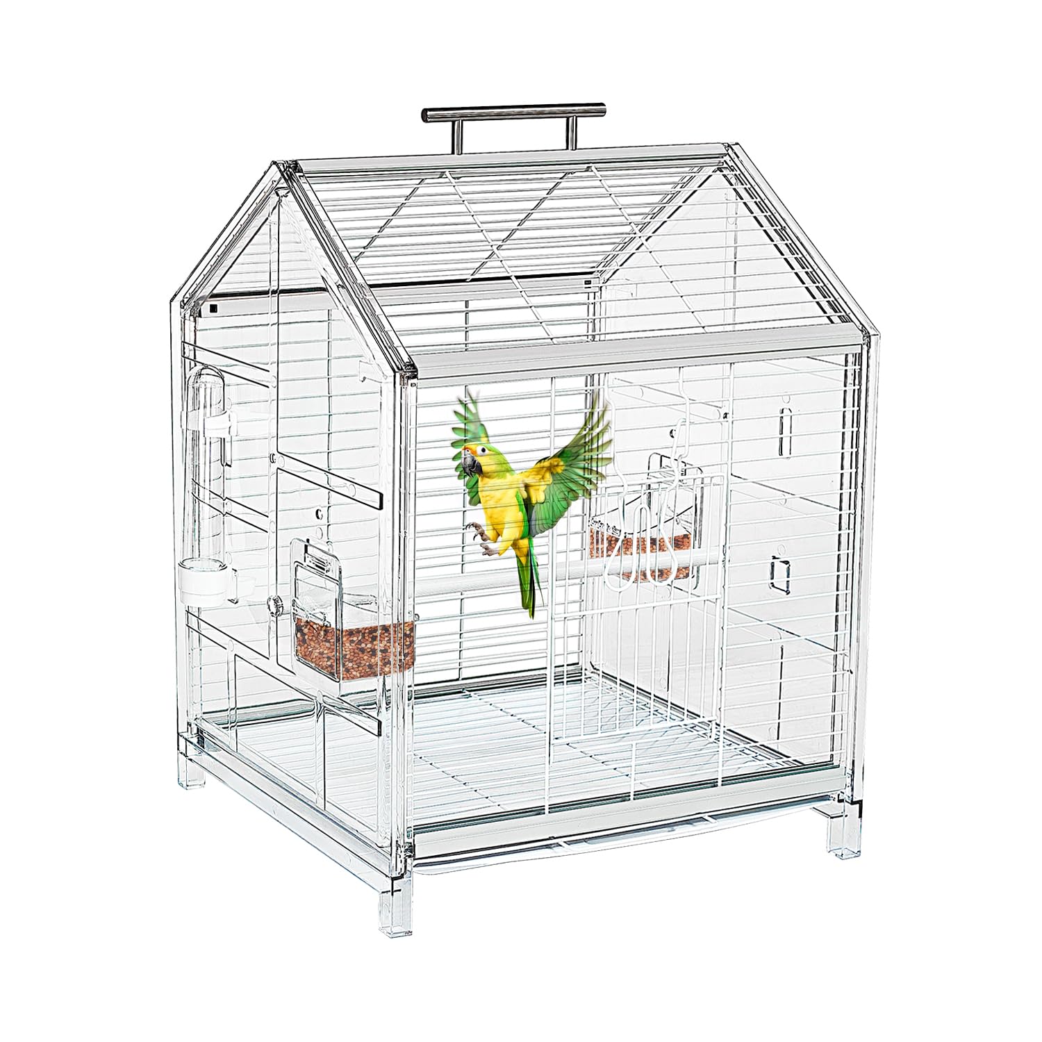 AideeGrowth cage pour oiseaux: cadre durable offrant ventilation et sécurité.