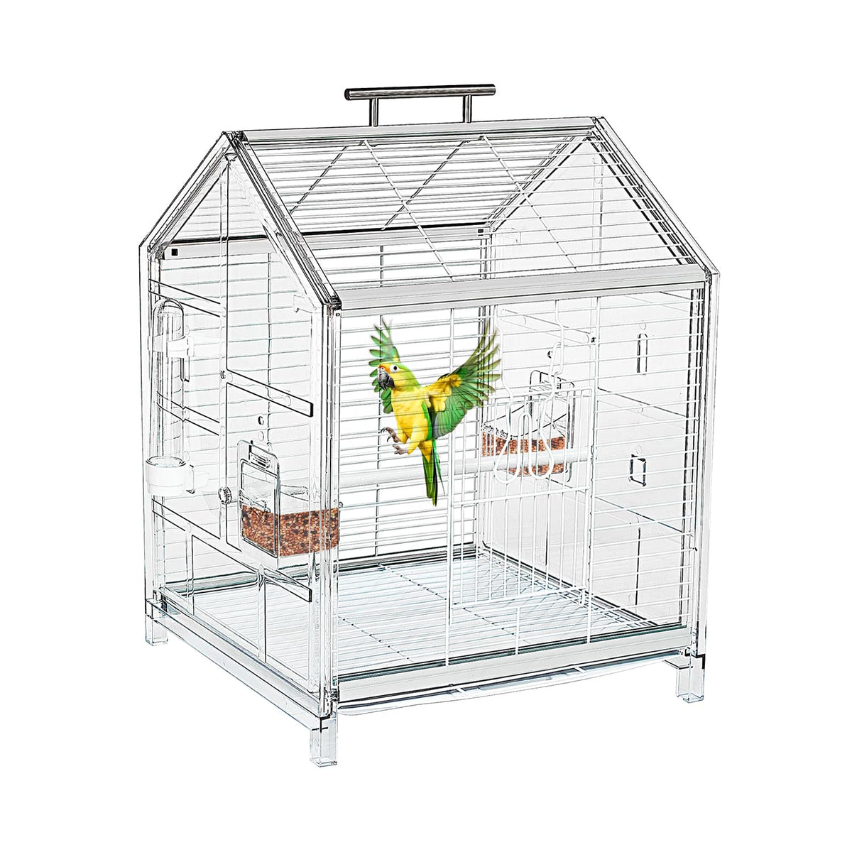 AideeGrowth cage pour oiseaux: cadre durable offrant ventilation et sécurité.