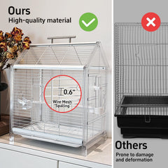 AideeGrowth cage: vue panoramique pour observer facilement votre oiseau.