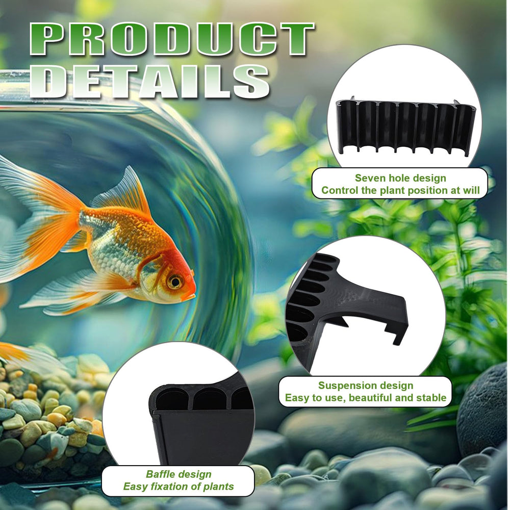 Aidmi porte-plante aquarium base perforée, meilleure circulation et enracinement.