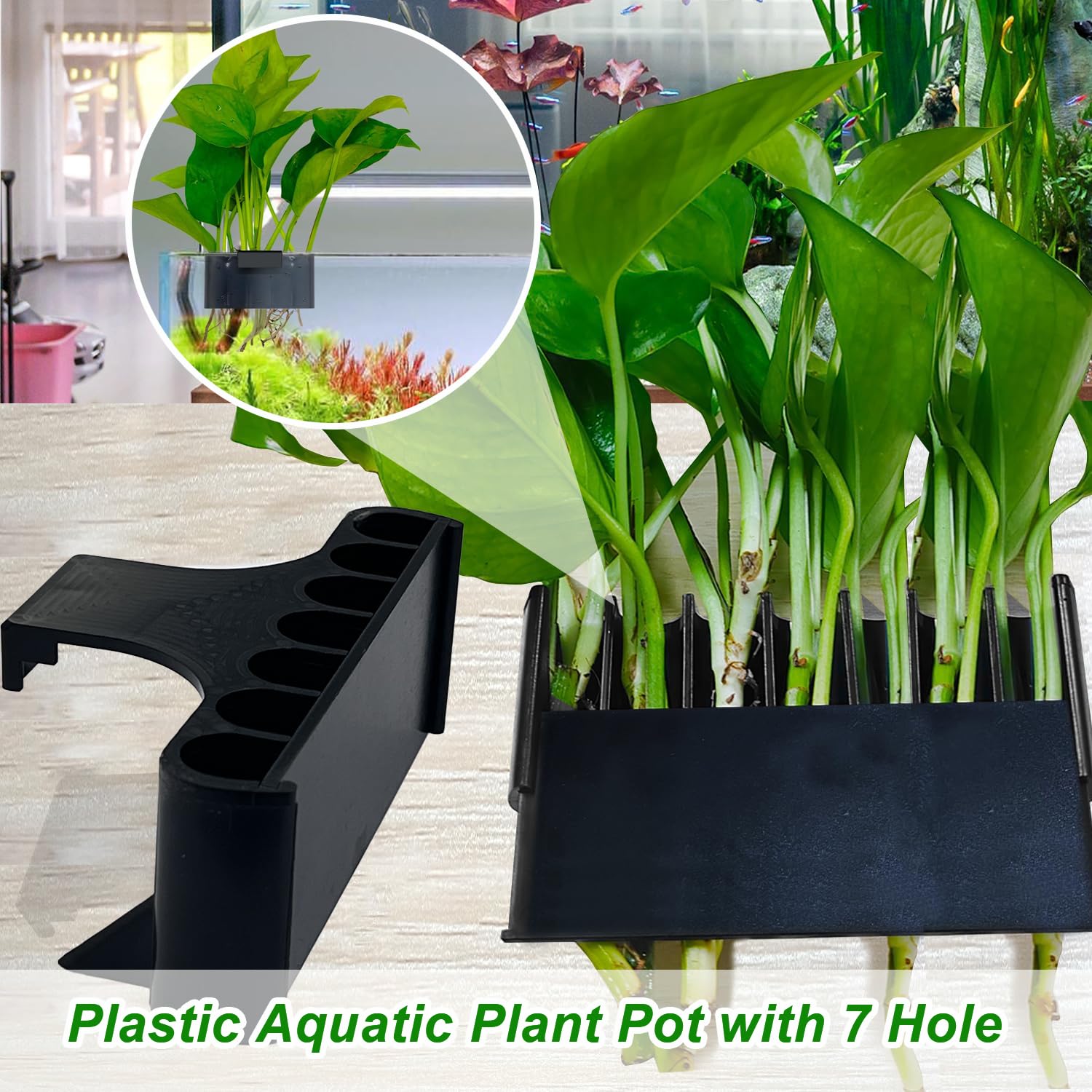 Aidmi ensemble deux pièces porte-plante noir, solution pratique et durable.