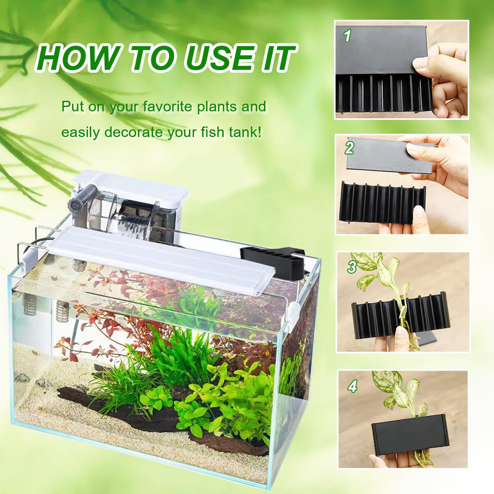 Aidmi porte-plante aquarium en plastique sûr pour poissons et plantes.